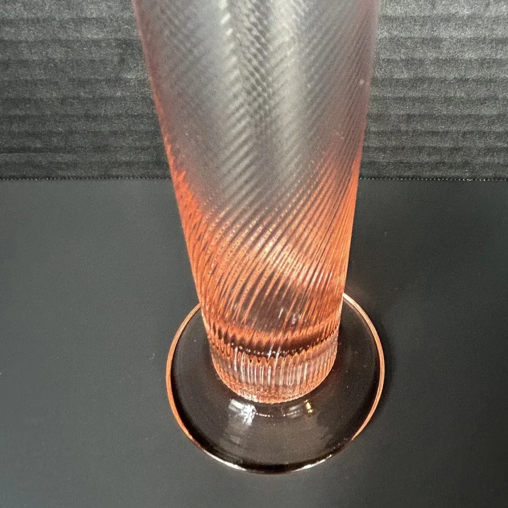 Rare Arte Murano ICET Bud Vase Pink Swirl Delicate Anniversary Christmas 7.5 in. - Picture 5 of 10